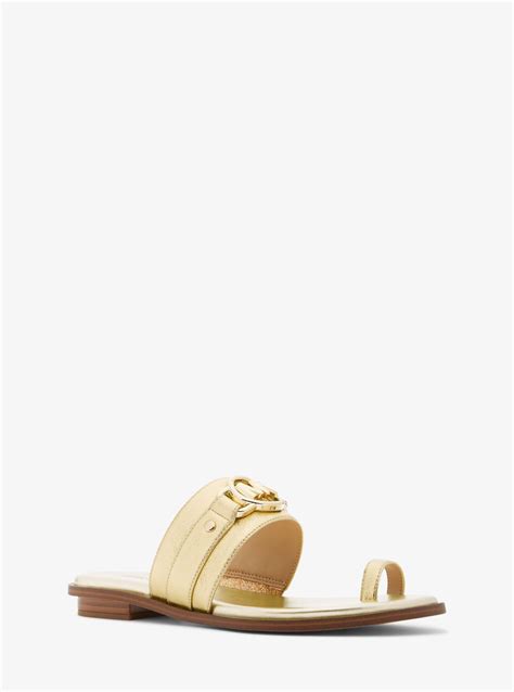 michael kors rory flex sandal|Rory Metallic Leather Sandal .